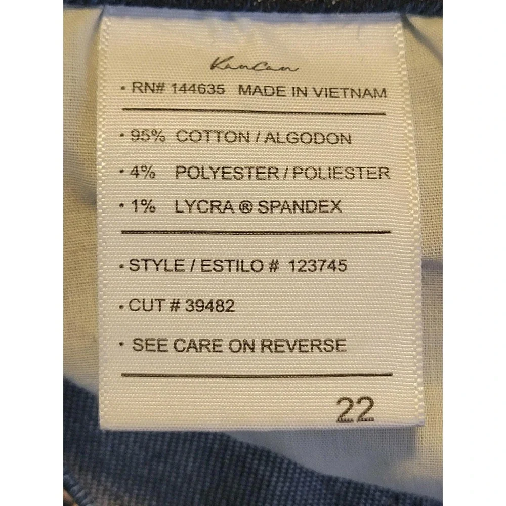 KanCan Maurices Womens Distressed Button Fly Skinny Jeans Dark Wash Blue Size 22 - Picture 6 of 7